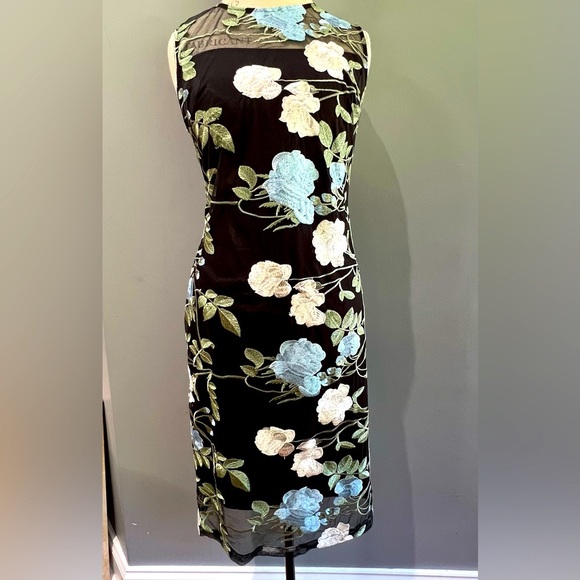 Calvin Klein Dresses & Skirts - Calvin Klein Dress embroidered elevated by peekaboo illusion mesh size 10